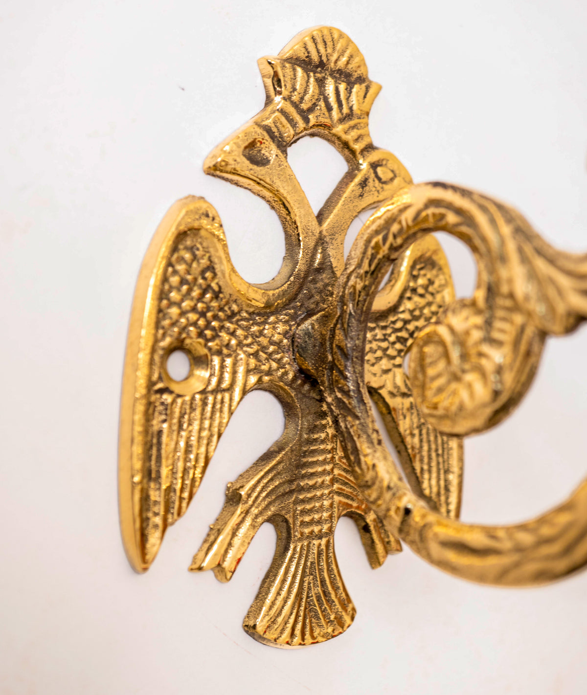 Hanging vigil lamp kandili wall bracket solid brass unpainted double headed eagle hook 17cm
