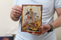 Saint George  Byzantine wooden  icon Handmade Gold & Silver Embellish