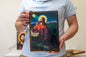 Christ in Prayer – Handmade Icon on Hand-Carved Natural Wood and Gold Silk Canva