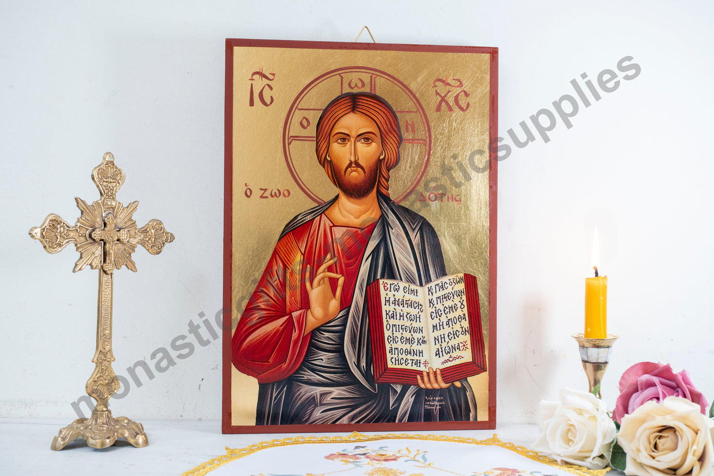 Large Christian Icon With Jesus Christ " The Life-Giver " superior quality