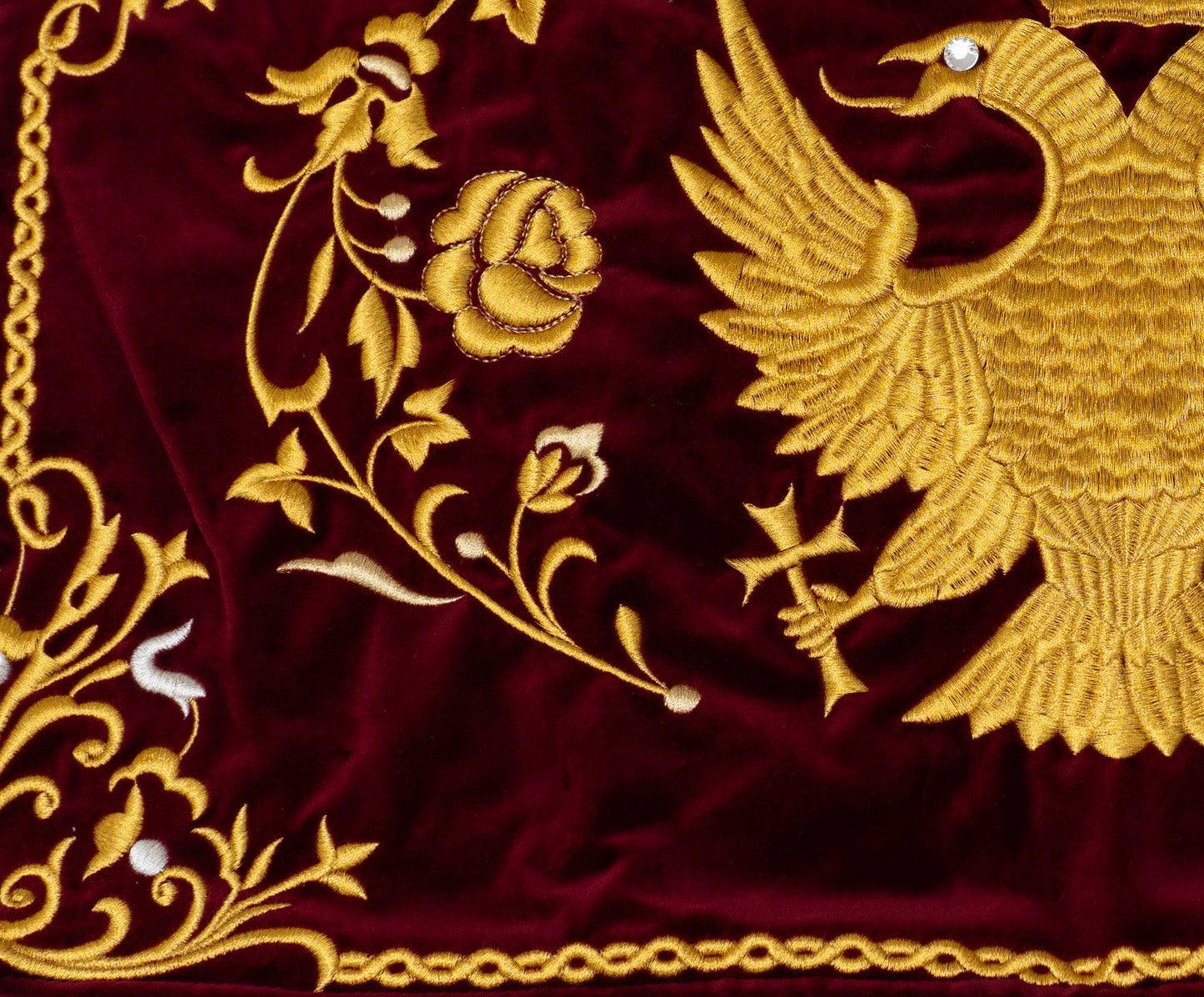 Handmade  Big pillow cover made of velvet fabric in ecclesiastical Red.