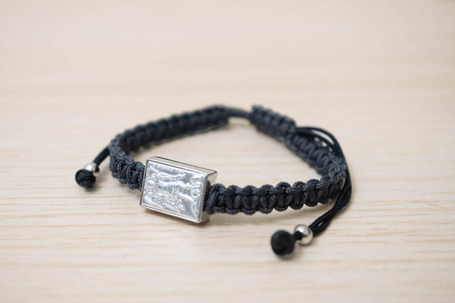 Archangel Michael Orthodox Macrame Prayer Bracelet with Silver Icon