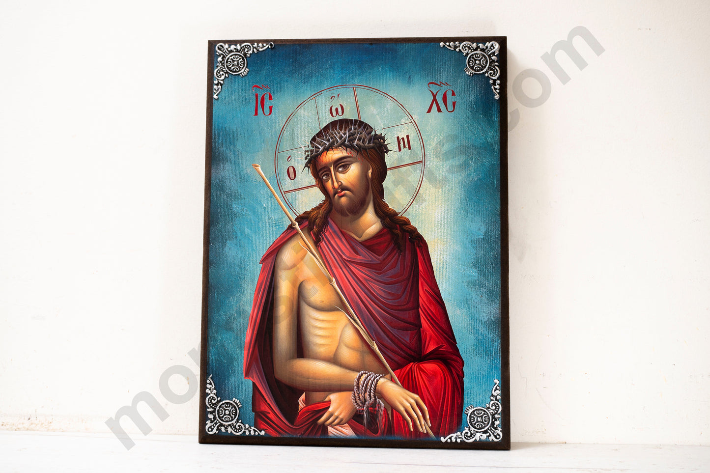 Christ the Bridegroom Byzantine Large Icon – Christian Icon – Natural Oak Wood.