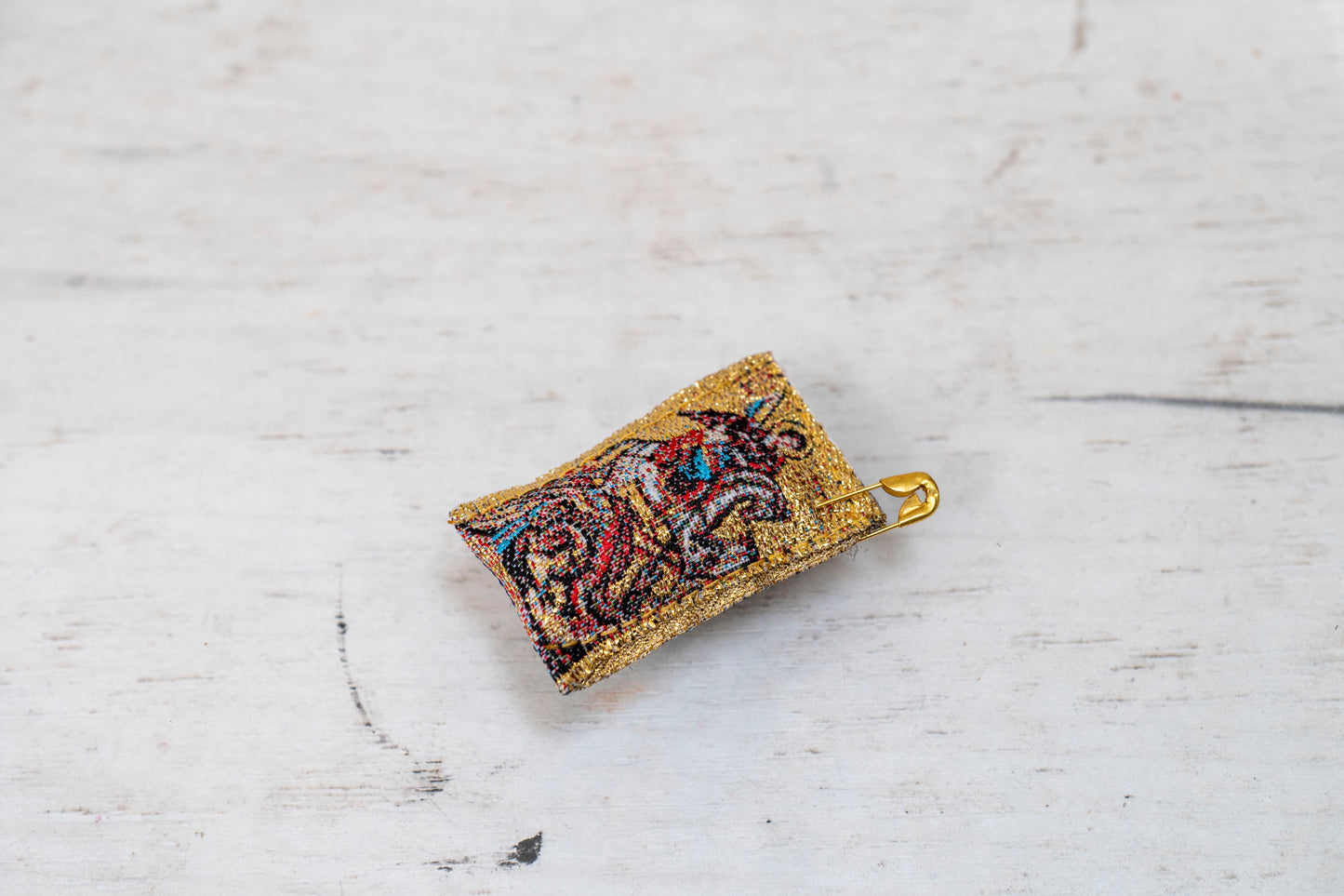 Saint George Protection Amulet , Filakto – Handstitched Gold Filakto from Greece