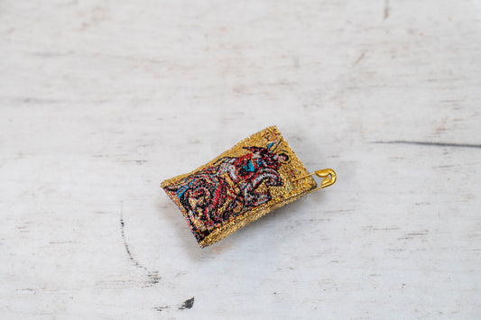 Saint George Protection Amulet , Filakto – Handstitched Gold Filakto from Greece