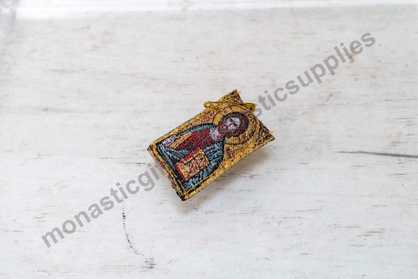 Jesus Christ Protection Amulet , Filakto – Handstitched Gold Filakto from Greece