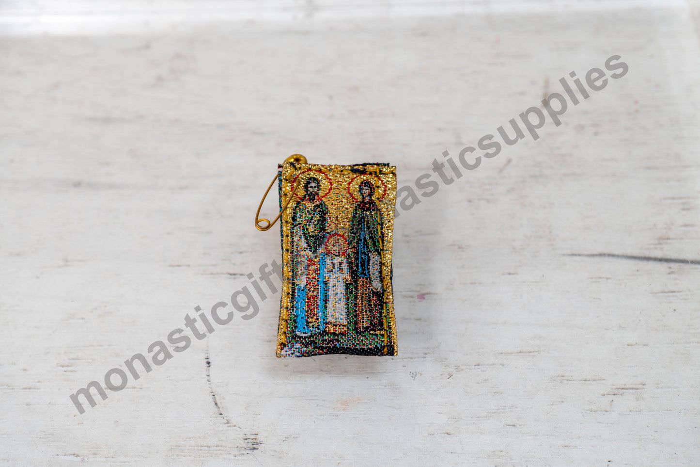 Saint Raphael, Nicholas and Irene -  Protection Amulet  Gold Filakto from Greece