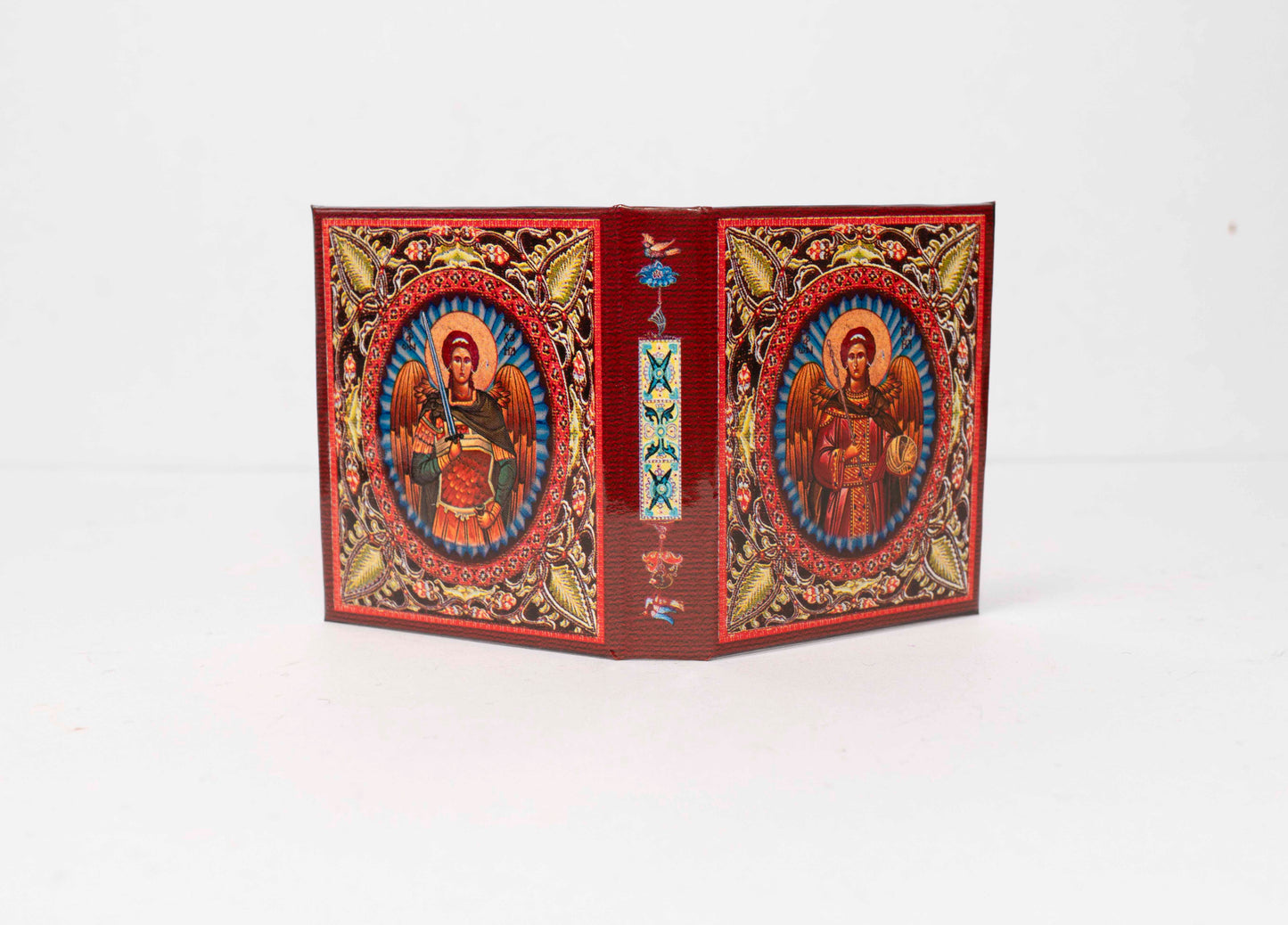 The Virgin Mary and Jesus Christ Pocket Gospel-Style Diptych Icon with Archangel Michael