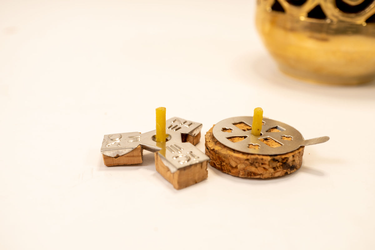 Natural cork floats for vigil oil lamps mixed set 