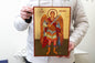 Large Christian Icon of Archangel Michael with Gold Leaf in Superior Quality
