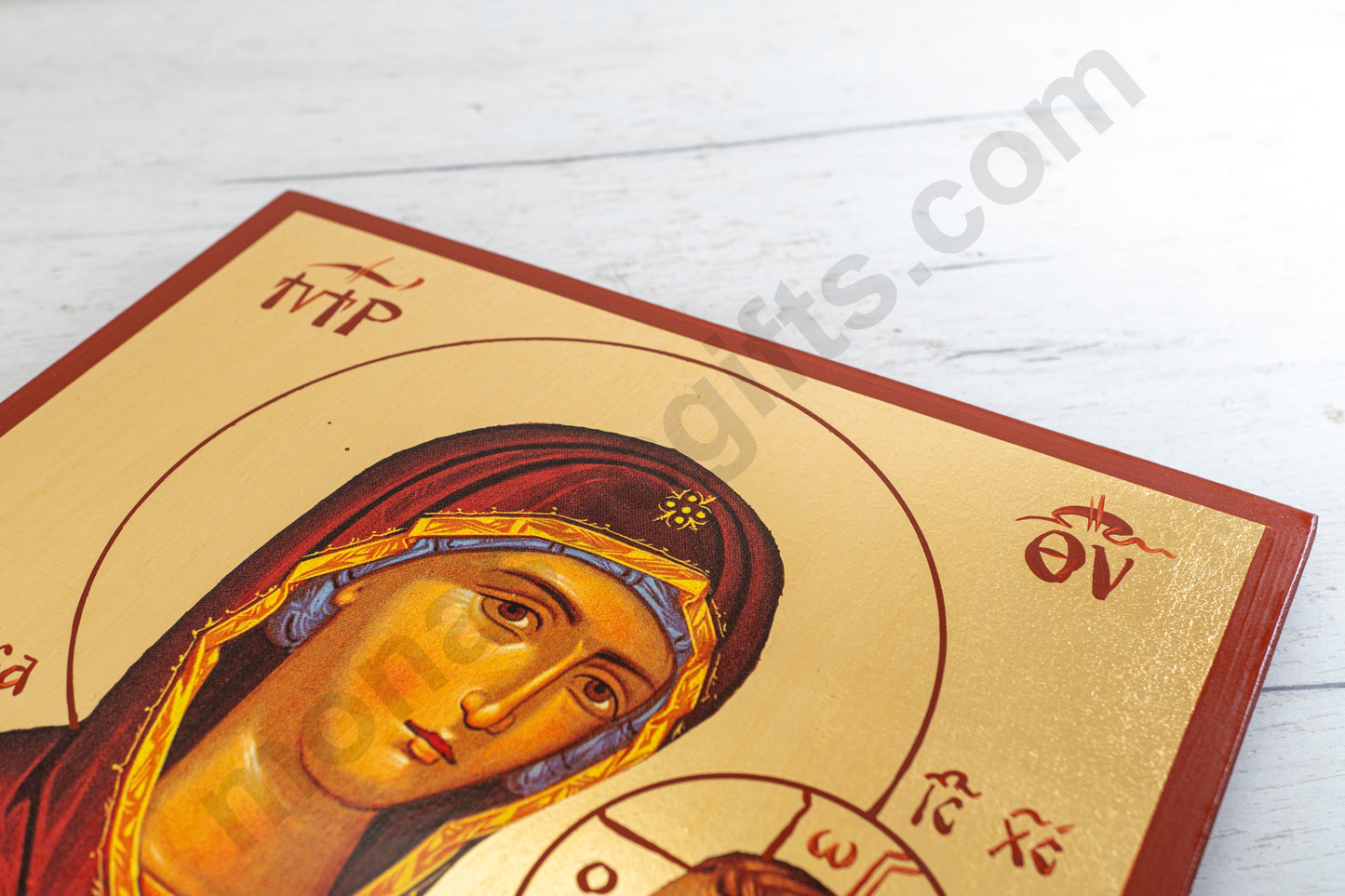 Large Christian Icon With Virgin Mary Quick to Hear  superior quality 9.4 x 13in