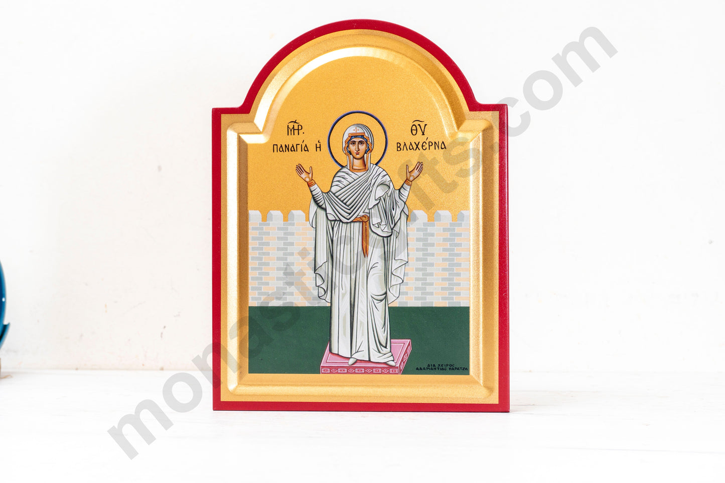 Virgin Mary of  Vlacherna Panagia Blachernae   Greek Orthodox Icon - Handmade