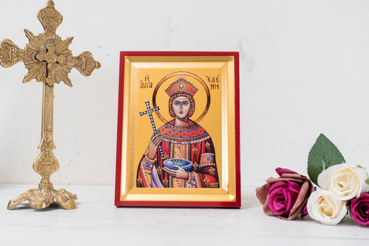 Saint Helen Icon Greek Orthodox - St. Helena of Constantinople - Rare Religious