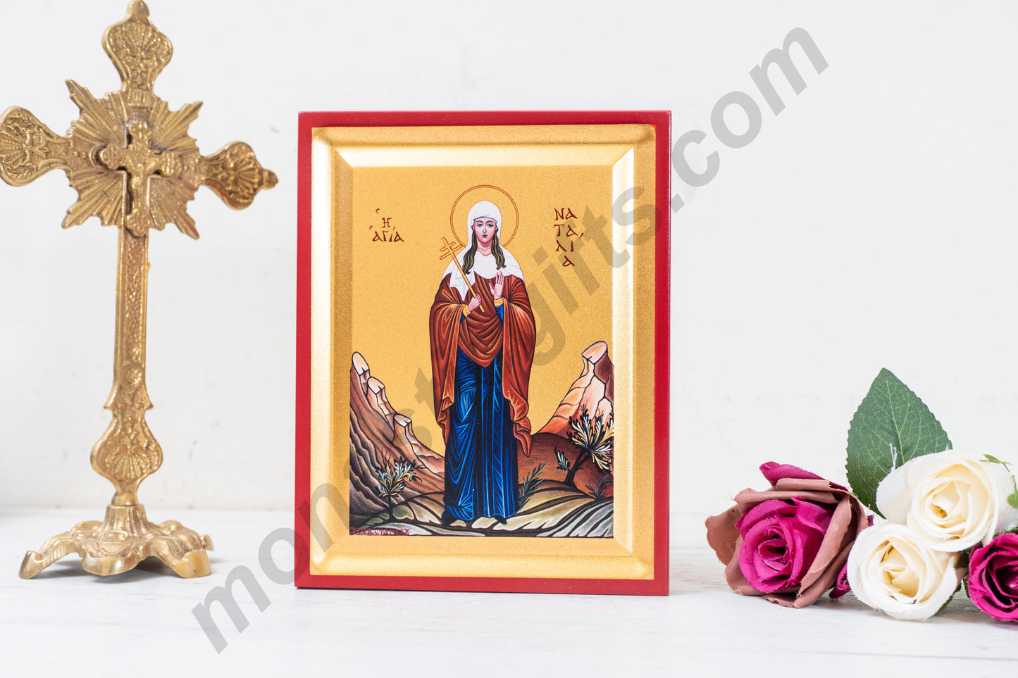 Saint Natalia Icon Greek Orthodox -St. Natalie of Nicomedia - Rare Religious Art