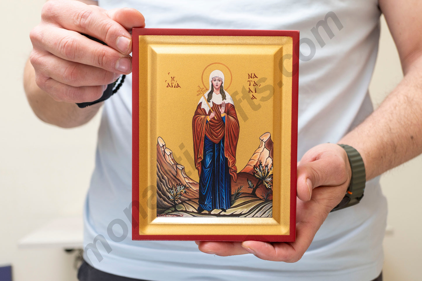Saint Natalia Icon Greek Orthodox -St. Natalie of Nicomedia - Rare Religious Art