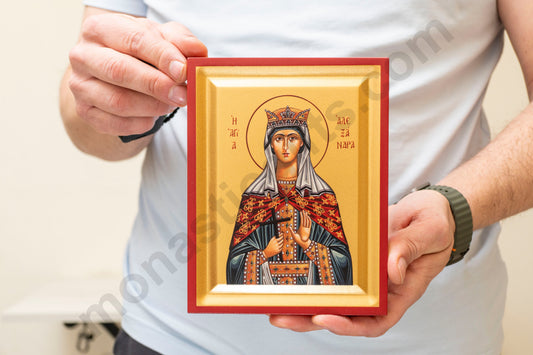 Saint Alexandra Icon Greek Orthodox St. Alexandra the Queen - Rare Religious Art