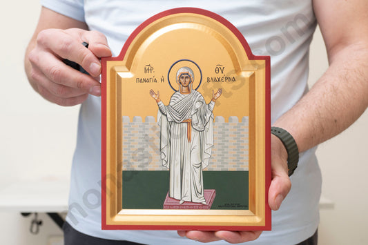 Virgin Mary of  Vlacherna Panagia Blachernae   Greek Orthodox Icon - Handmade