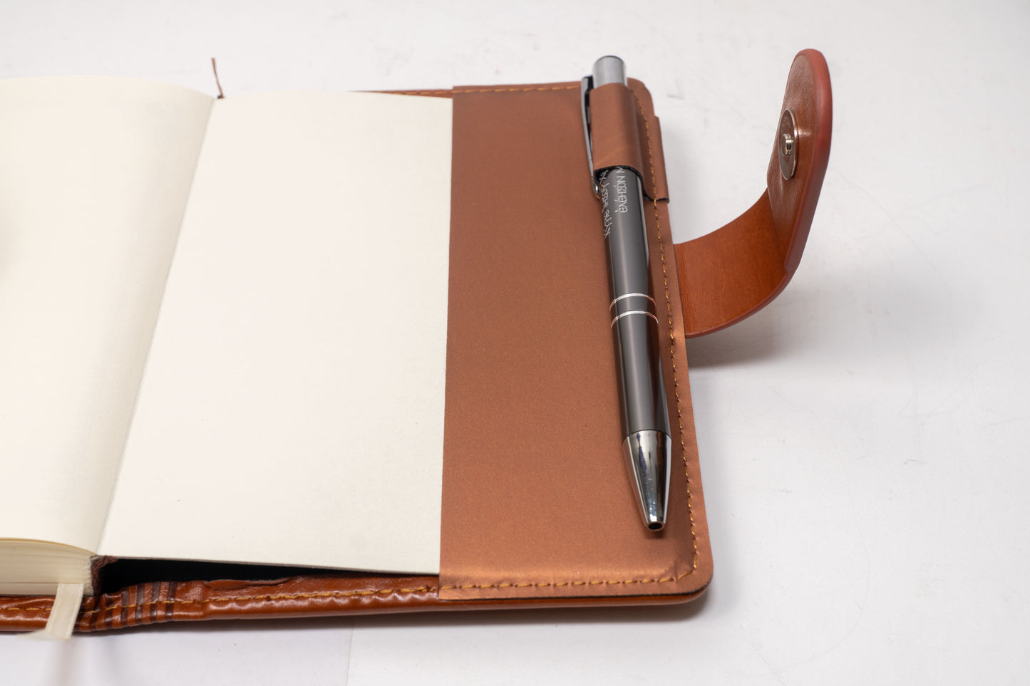 Engraved Brown Leather Christian Notebook Set with Prayer Pen — Embossed Cover, Magnet Closure & Bookmark (11x15 cm)