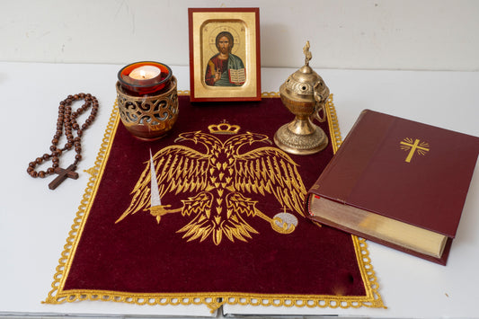 Altar  Christian Cloth Embroidered with double-headed eagle Christian symbol