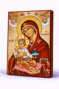 Panagia the Healer (Our Lady the Healing One) Byzantine Icon – Handmade Wooden Orthodox Icon on Gold Silk Canvas, Various Sizes
