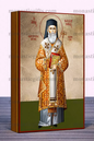 Saint Kallinikos Byzantine Icon – Handmade Wooden Orthodox Icon on Gold Silk Canvas, Various Sizes