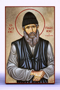 Saint Paisios The Athonite Byzantine Icon – Handmade Wooden Orthodox Icon on Gold Silk Canvas, Various Sizes