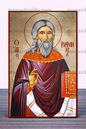 Saint Raphael Byzantine Icon – Handmade Wooden Orthodox Icon on Gold Silk Canvas, Various Sizes