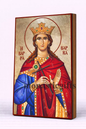 Saint Barbara Byzantine Icon – Handmade Wooden Orthodox Icon on Gold Silk Canvas, Various Sizes
