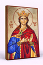 Saint Barbara Byzantine Icon – Handmade Wooden Orthodox Icon on Gold Silk Canvas, Various Sizes