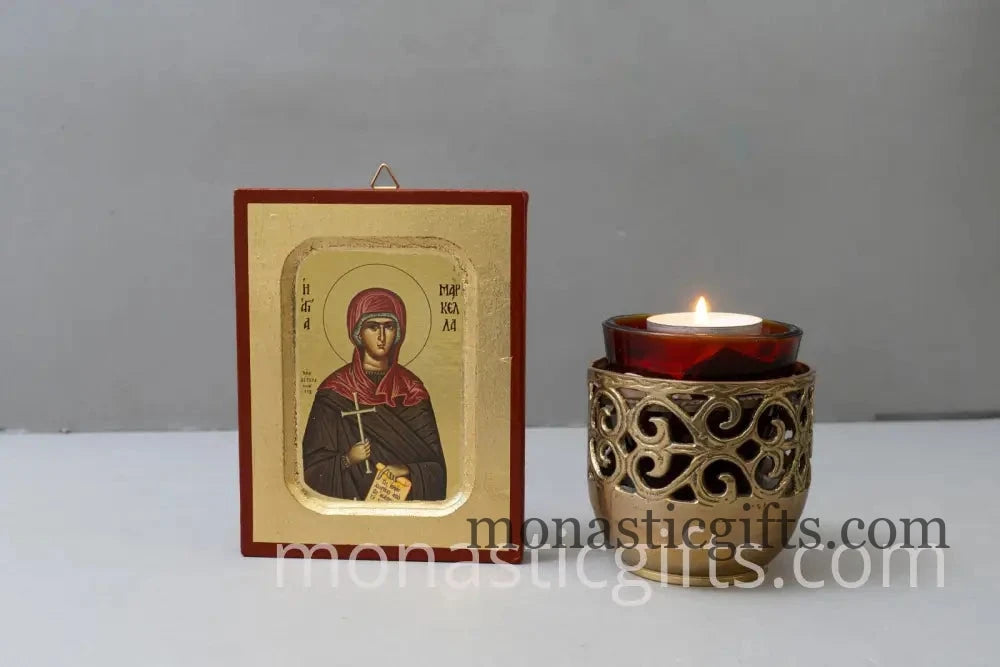 Agia Markella -Saint Marcella Protector Of Young Women-Sainte Marcelle - Santa Handmade Wood Icon