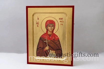 Agia Markella -Saint Marcella Protector Of Young Women-Sainte Marcelle - Santa Handmade Wood Icon