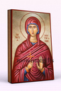 Saint Antigone Byzantine Icon – Handmade Wooden Orthodox Icon on Gold Silk Canvas, Various Sizes