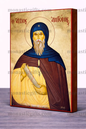 Saint Anthony the Great Byzantine Icon – Handmade Wooden Orthodox Icon on Gold Silk Canvas, Various Sizes