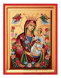 Virgin Mary the Unfading Rose Amaranthine Rose Gold Leaf Premium Handmade Wooden Icon - Luxury Gift Box Included