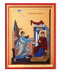 The Annunciation of the Virgin Mary Archangel Gabriel gold leaf wooden Byzantine icon