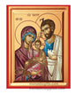 The Holy Family with Saint Joseph Virgin Mary and Child Jesus gold leaf wooden Byzantine icon