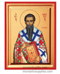 Saint Basil the Great holding a decorated Gospel book gold leaf wooden Byzantine icon