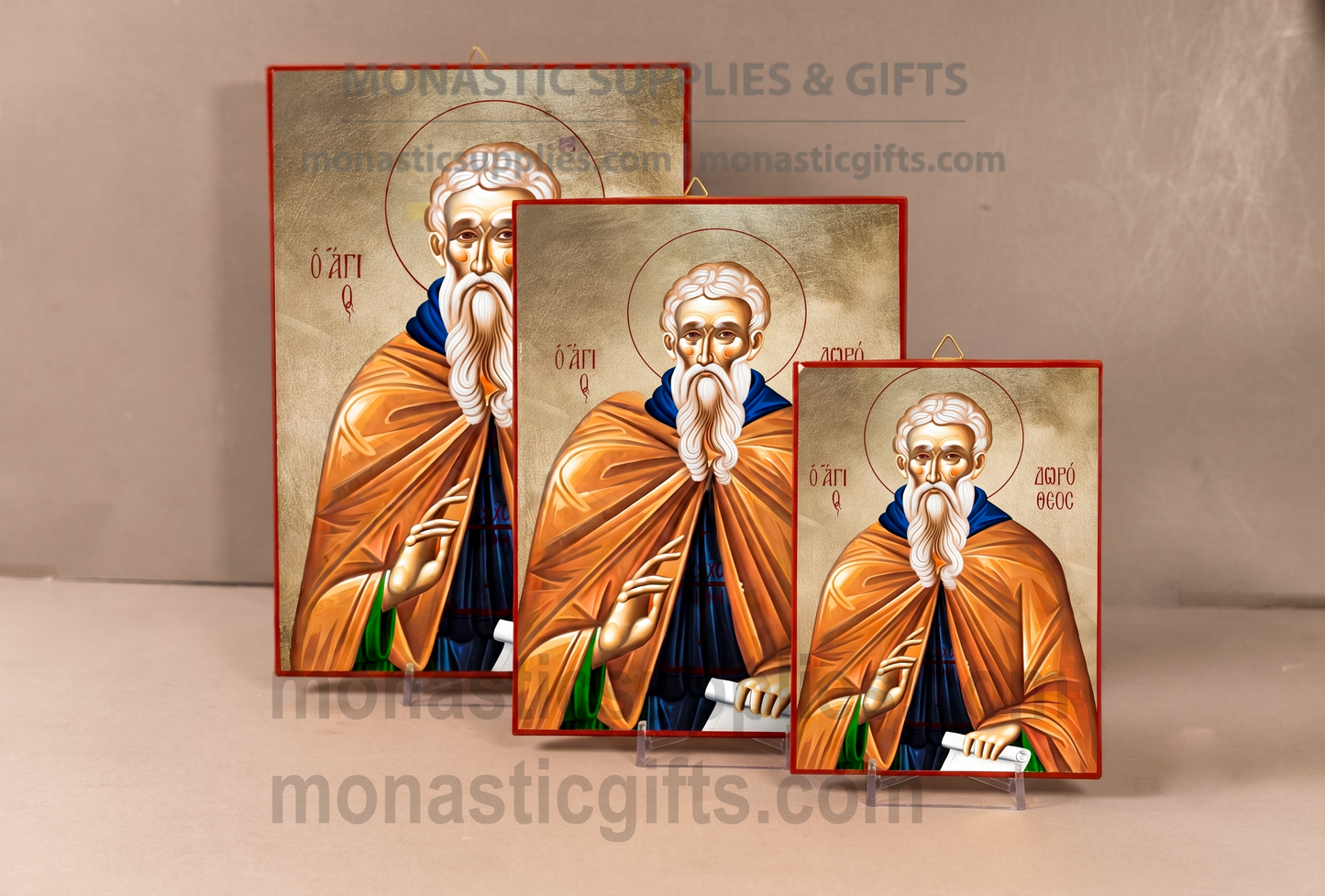 Saint Dorotheos Orthodox Icon - Handcrafted Gold Leaf Canvas Byzantine Wooden Panel Icon with Certificate