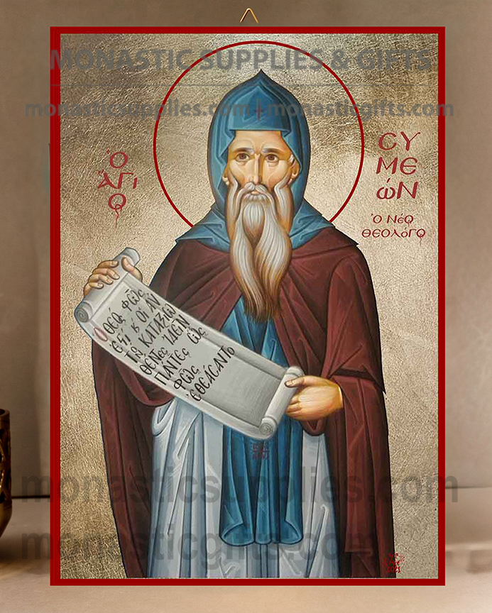 Saint Simeon the God-Receiver Orthodox Icon - Patron of the Elderly, Midwives & Deliverance from Danger - Handcrafted Gold Leaf Canvas Byzantine Wooden Panel Icon with Certificate