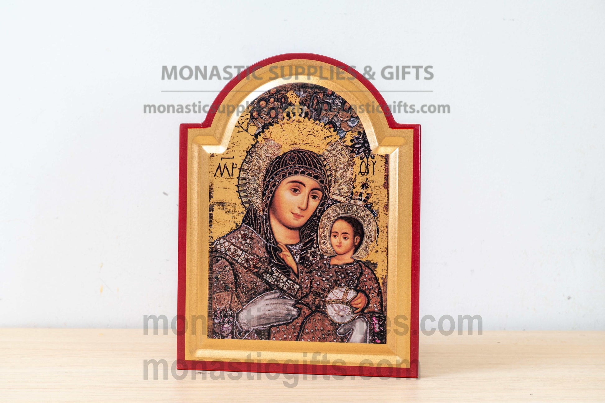 Virgin Mary of Bethlehem Arched Wooden Icon
