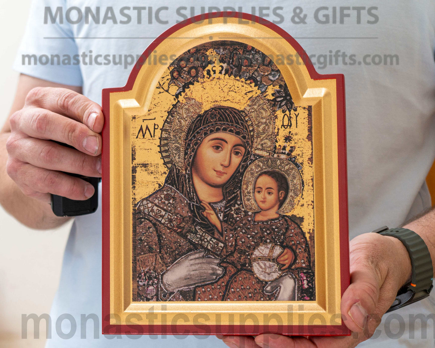 Virgin Mary of Bethlehem Arched Wooden Icon