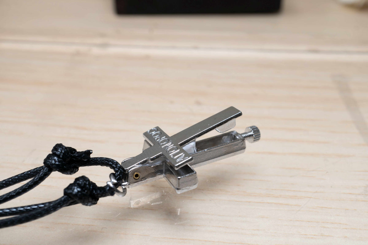 Opening Reliquary Cross Pendant with Enamel and Crucifix - Genuine Leather Cord