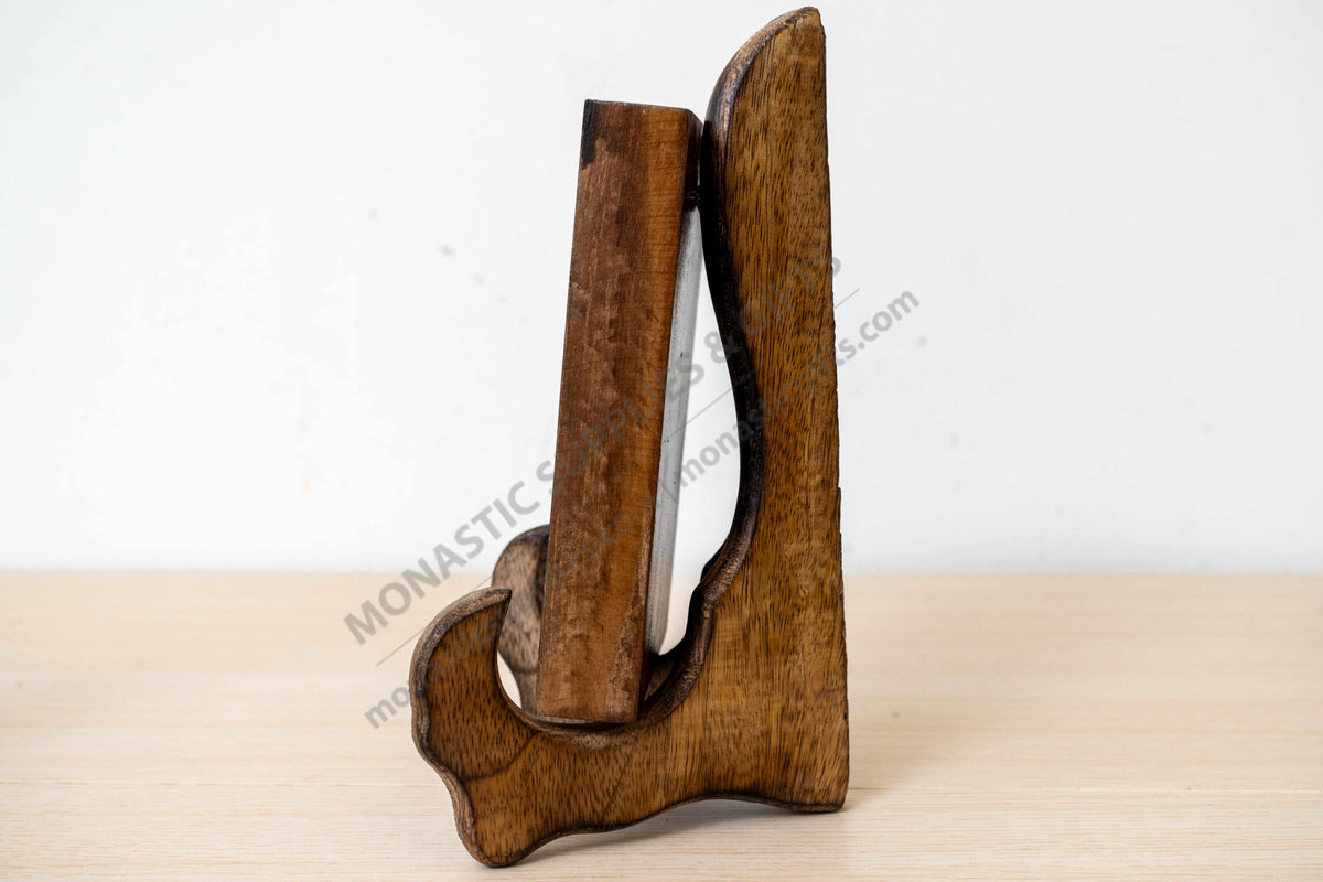 Solid wooden display stands easels for icons and art in three sizes 9x16 10x20 and 12x26 cm