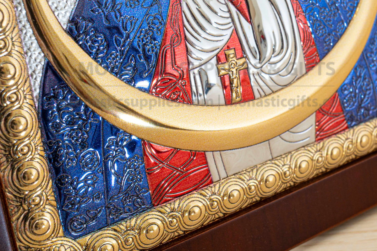 Virgin Mary Ostrobramska Silver Icon 925 Mother of Mercy