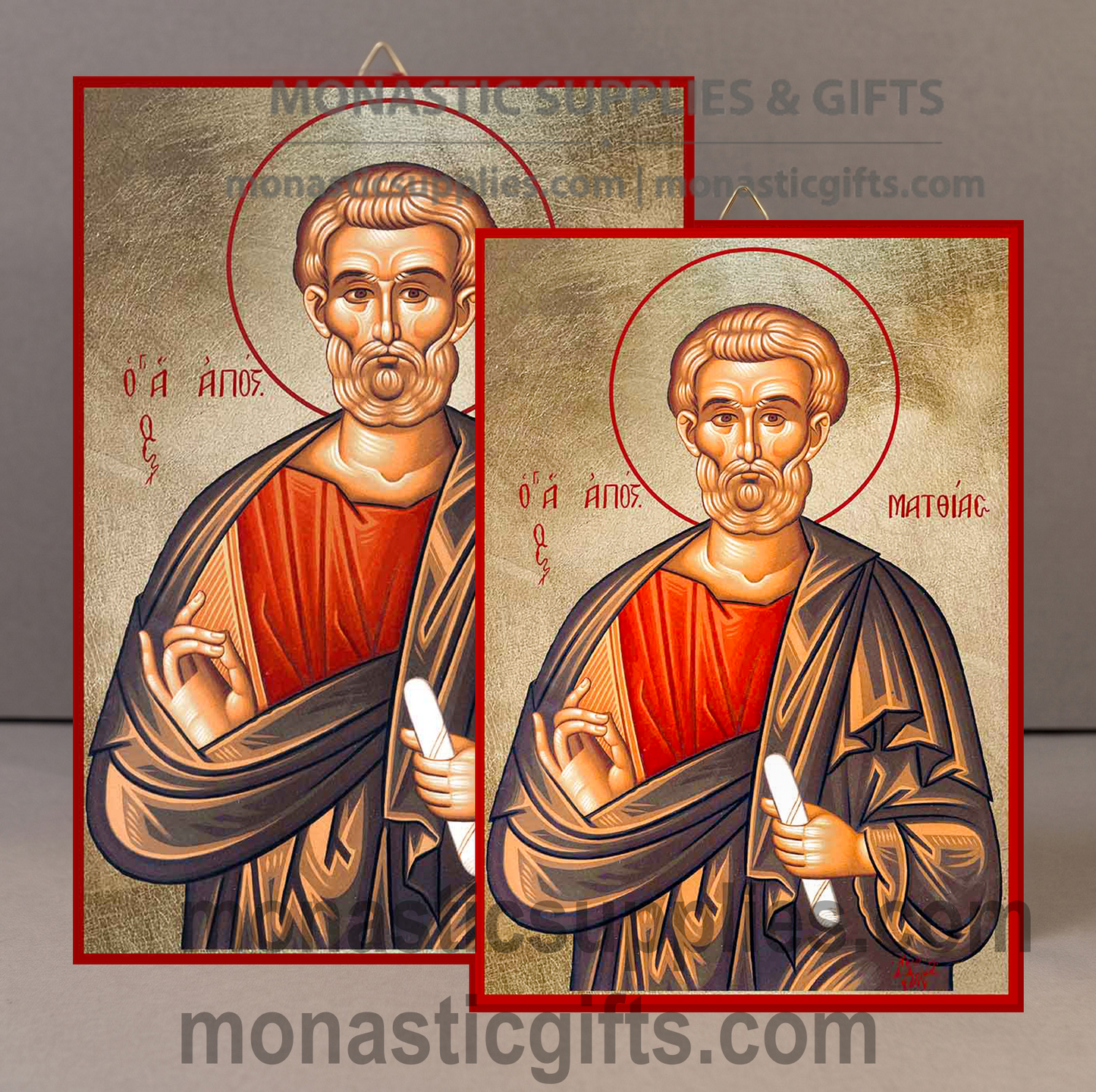 Saint Matthew the Evangelist Orthodox Icon - Patron of Accountants, Bankers & Financial Officers - Handcrafted Gold Leaf Canvas Byzantine Wooden Panel Icon with Certificate