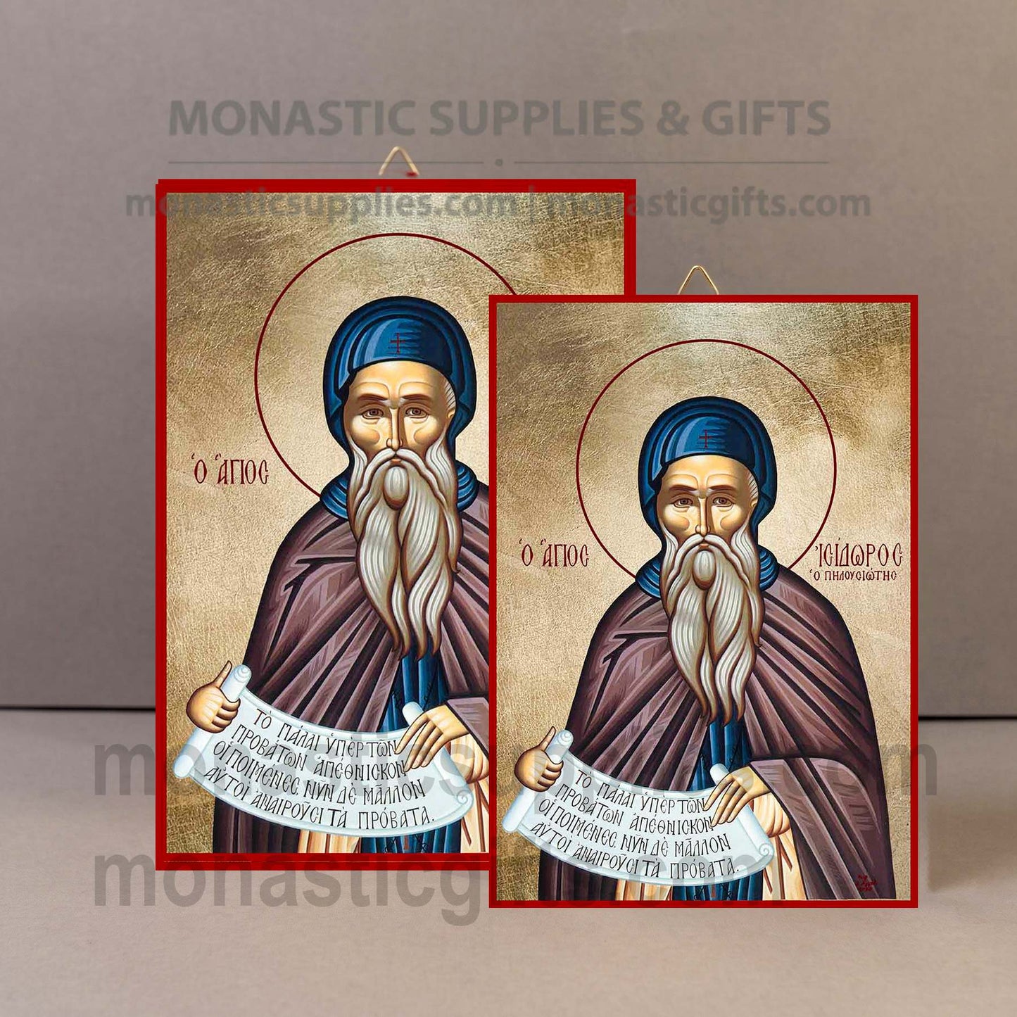 Saint Isidore Orthodox Icon - Handcrafted Gold Leaf Canvas Byzantine Wooden Panel Icon with Certificate