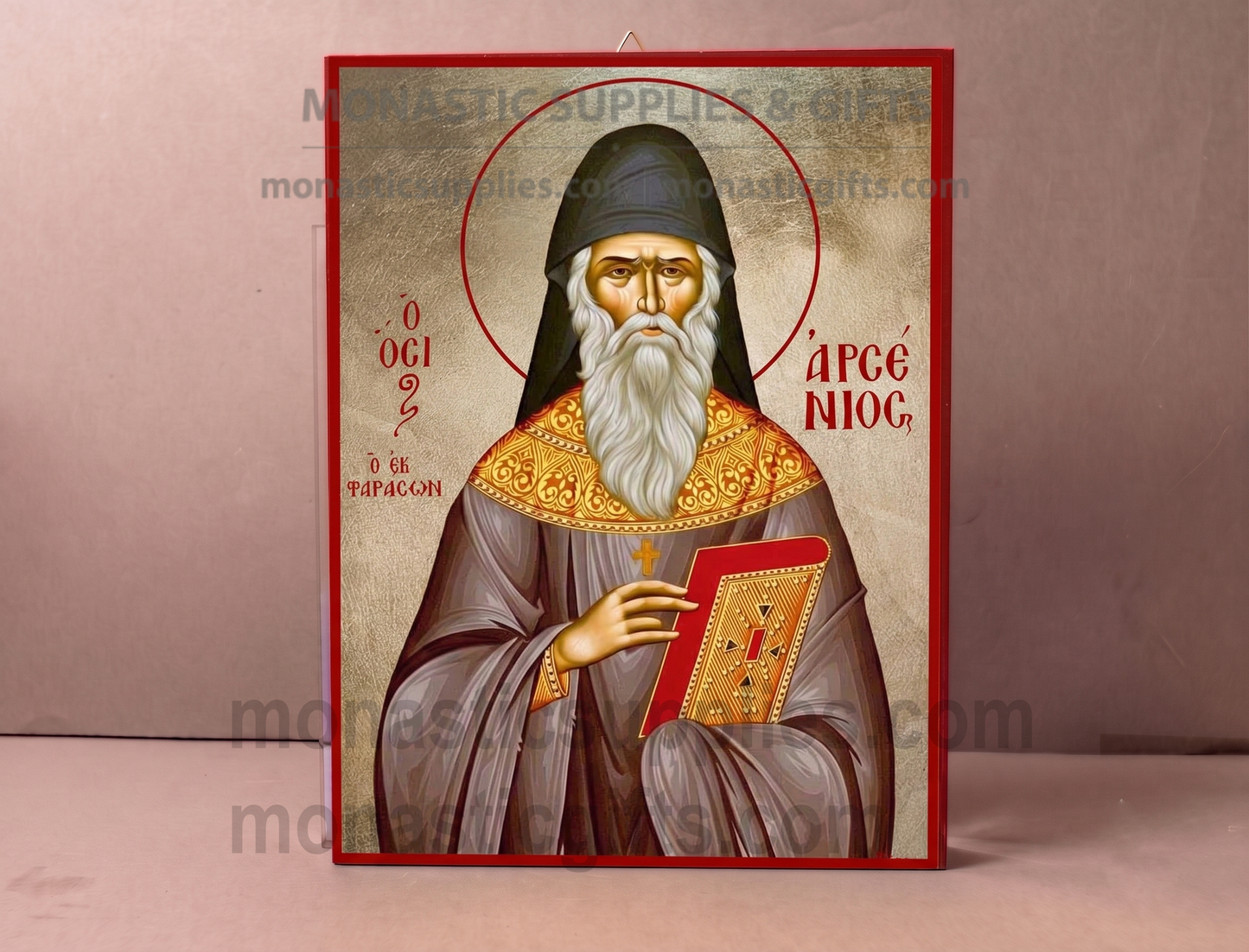 Saint Arsenios of Cappadocia Orthodox Icon - Handcrafted Gold Leaf Canvas Byzantine Wooden Panel Icon with Certificate