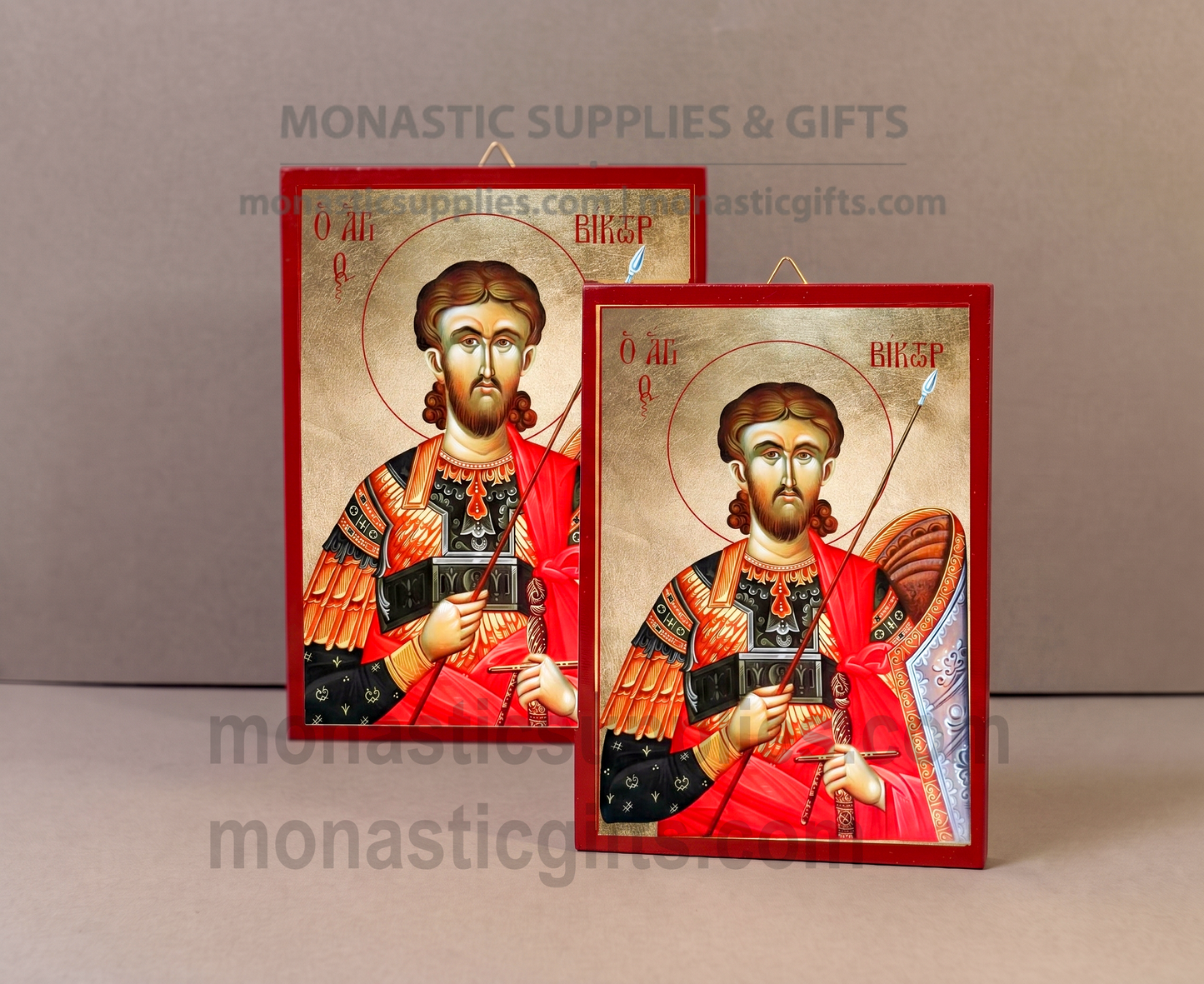 Saint Victor Orthodox Icon - Handcrafted Gold Leaf Canvas Byzantine Wooden Panel Icon with Certificate