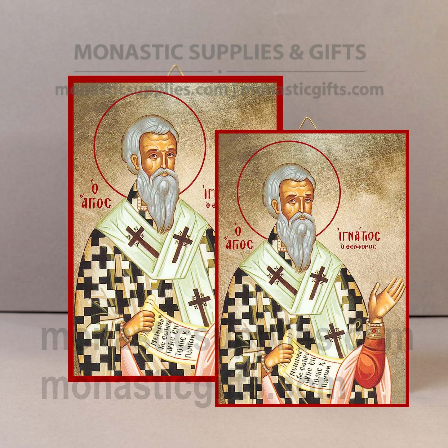 Saint Ignatius the God-Bearer Orthodox Icon - Handcrafted Gold Leaf Canvas Byzantine Wooden Panel Icon with Certificate