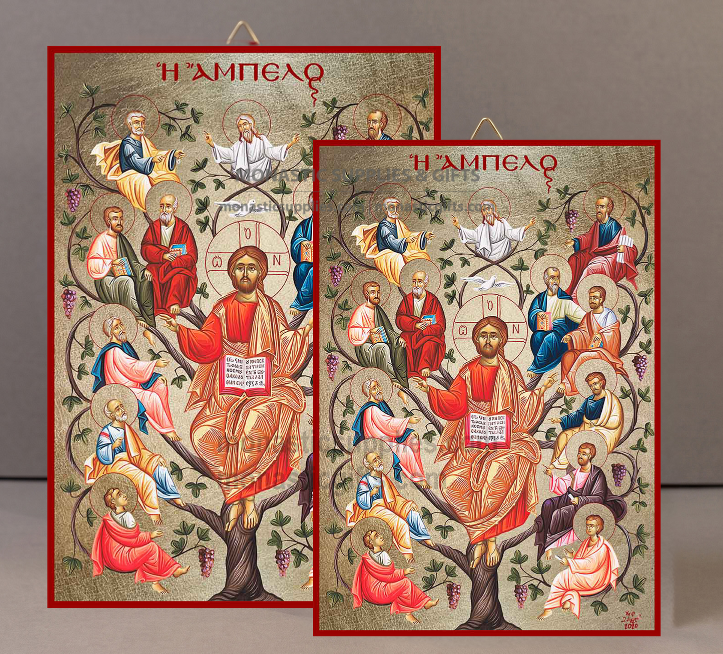 Christ the True Vine Orthodox Icon - Patron of Spiritual Growth, Church Unity & Family Harmony - Handcrafted Gold Leaf Canvas Byzantine Wooden Panel Icon with Certificate (Copy)